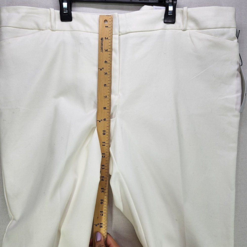 Liz Claiborne Womens Ankle Capri Stretch Pants Size 18 Career Emma Classic White - Picture 4 of 15